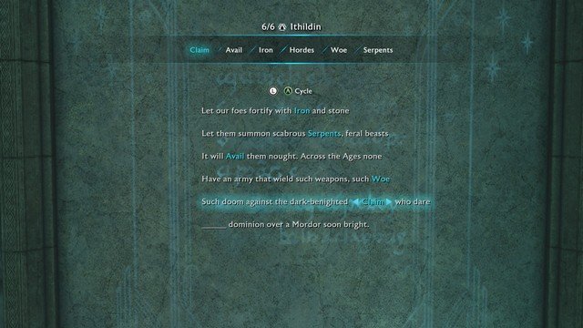 Shadow of War Nurnen Ithildin Door Poem