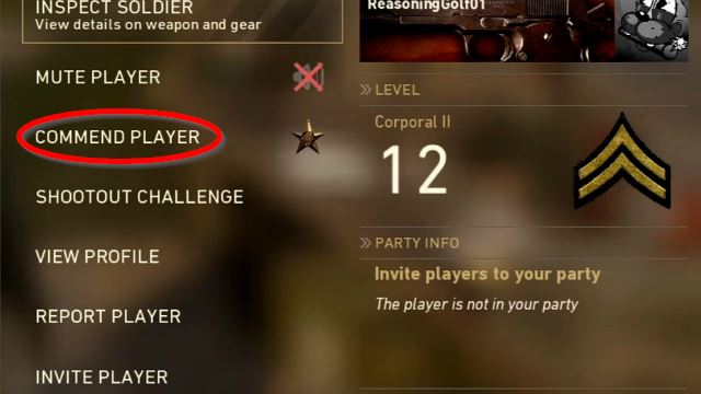 Call of Duty WW2 Commend Player COD WW2