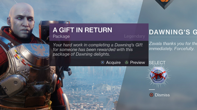 Destiny 2 Dawning Schematic Reward