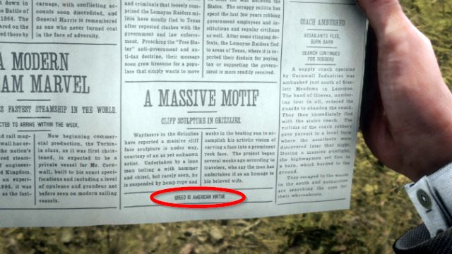 Red Dead Redemption 2 cheats Newspaper Cheat Code