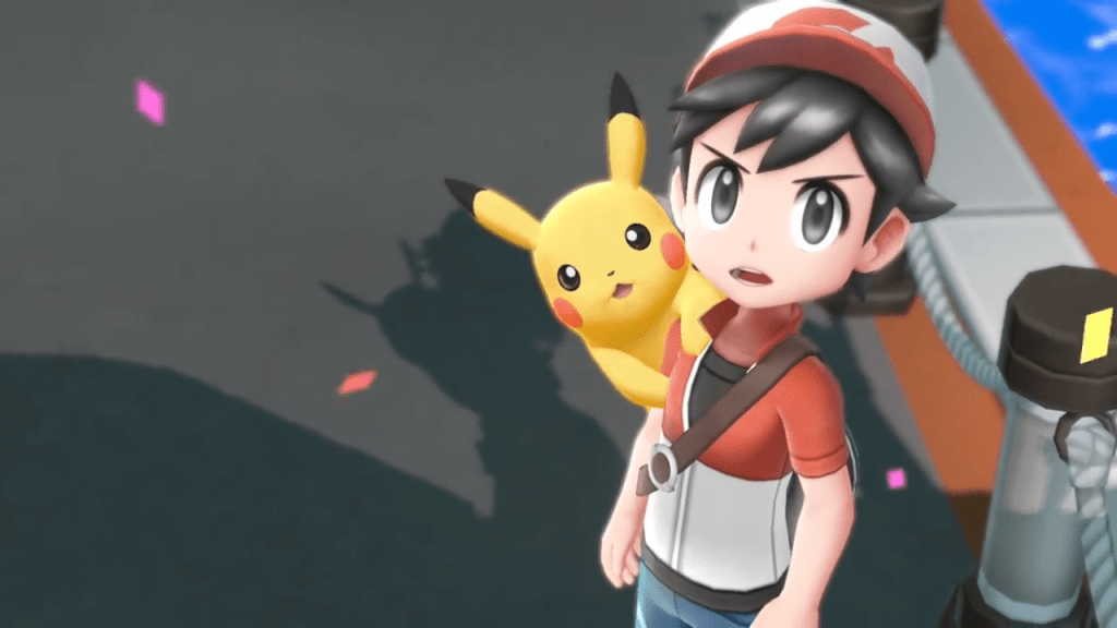 Pokemon Let's Go Trainer and Pikachu