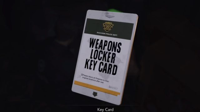 Resident Evil 2 Weapons Locker Key Card