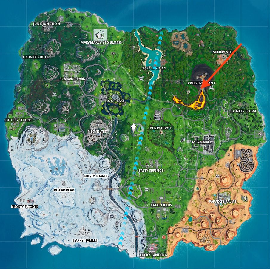 Fortnite Week 7 Battle Star location map