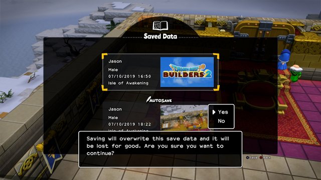 Dragon Quest Builders 2 Autosave and Manual Save