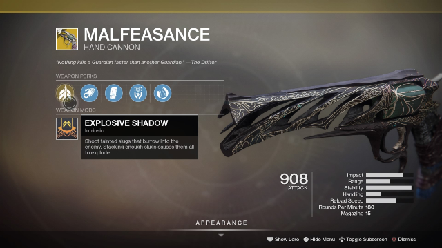 Destiny 2 malfeasance perks