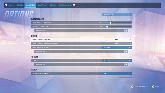 Overwatch Switch Gyro Controls | How to disable them or turn them down