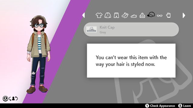 Pokemon Sword and Shield hair no hats