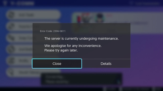 Pokemon Sword and Shield server maintenance