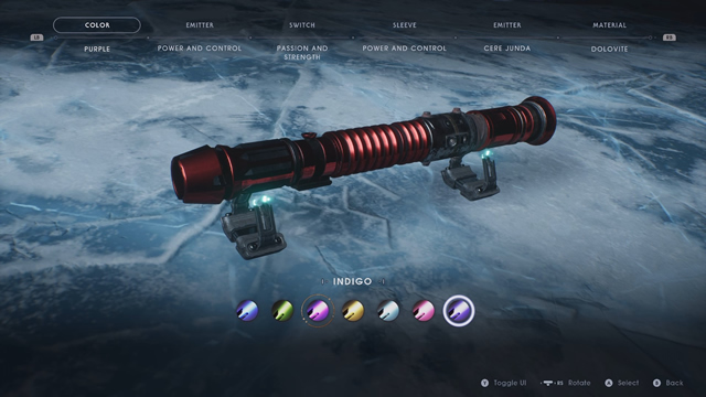 star wars jedi fallen order how to change lightsaber color