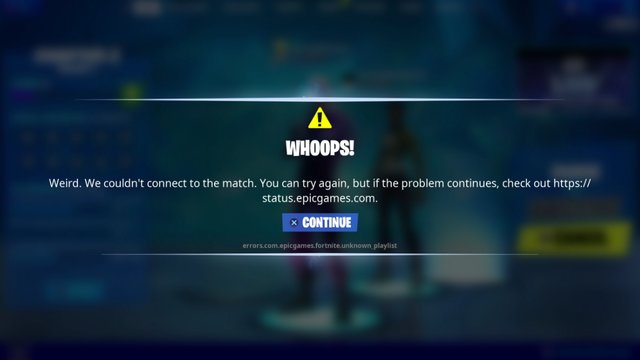 Fortnite Whoops! error