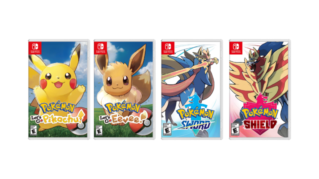 Pokemon Let's Go Pikachu, Let's Go Eevee, Sword, and Shield Pokemon Home