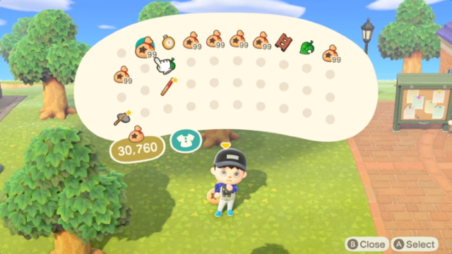 Animal Crossing: New Horizons storage space