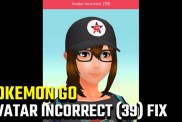Pokemon Go 'Avatar incorrect (39)' error