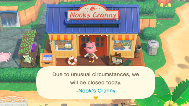 Animal Crossing New Horizons 'Due to unusual circumstances, we will be closed today' meaning