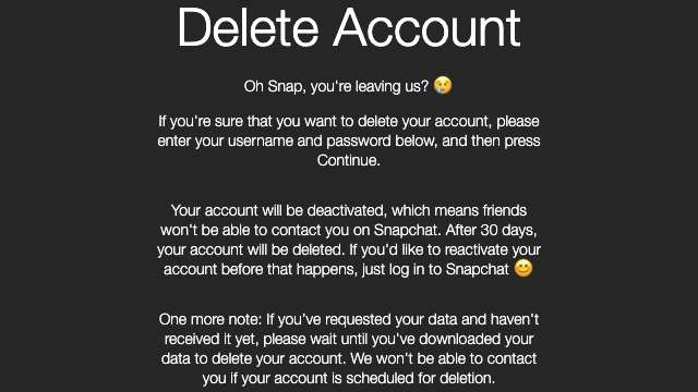 How to temporarily disable your Snapchat account