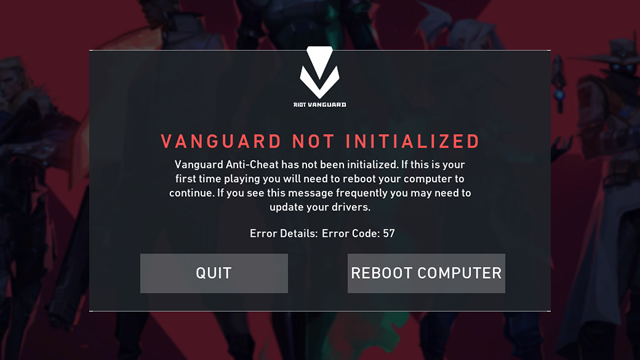 how to fix valorant error code 57