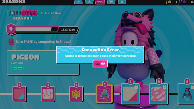 fall guys connection error