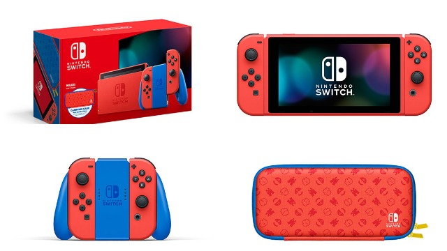 nintendo switch mario edition red blue