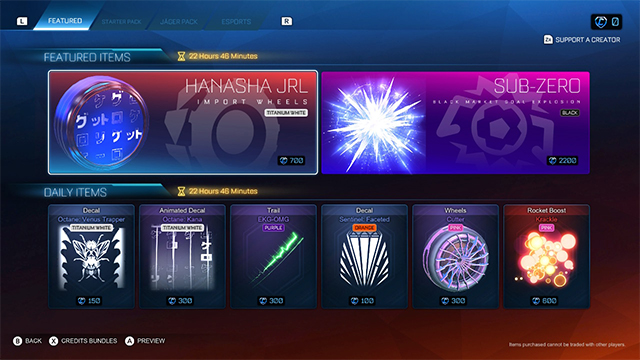 How to get the Rocket League Hanasha JRL wheels