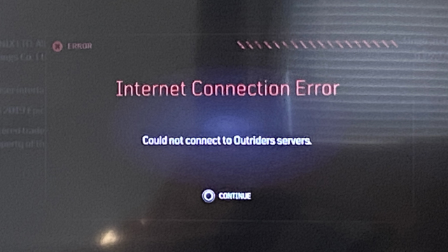 how to fix outriders internet connection error
