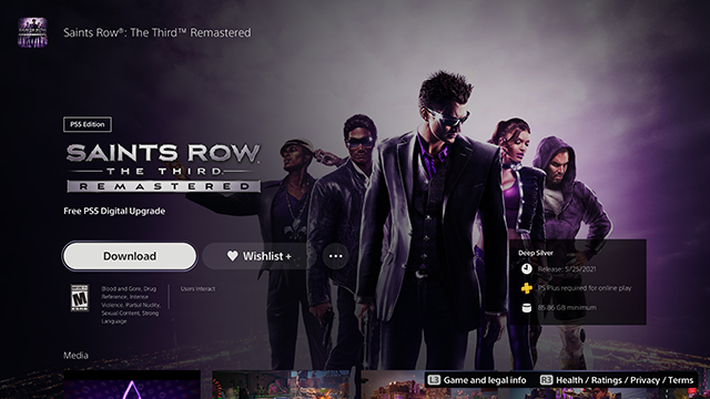 How to get the Saints Row 3 PS5 upgrade