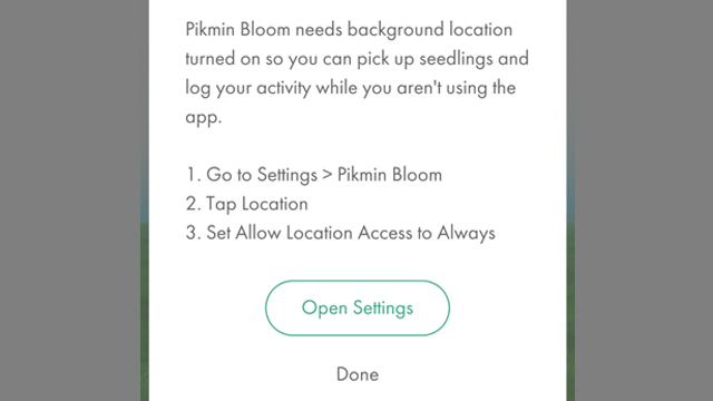Pikmin Bloom background location tracking