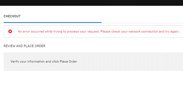 Epic Games Store An error occurred while trying to process your request message