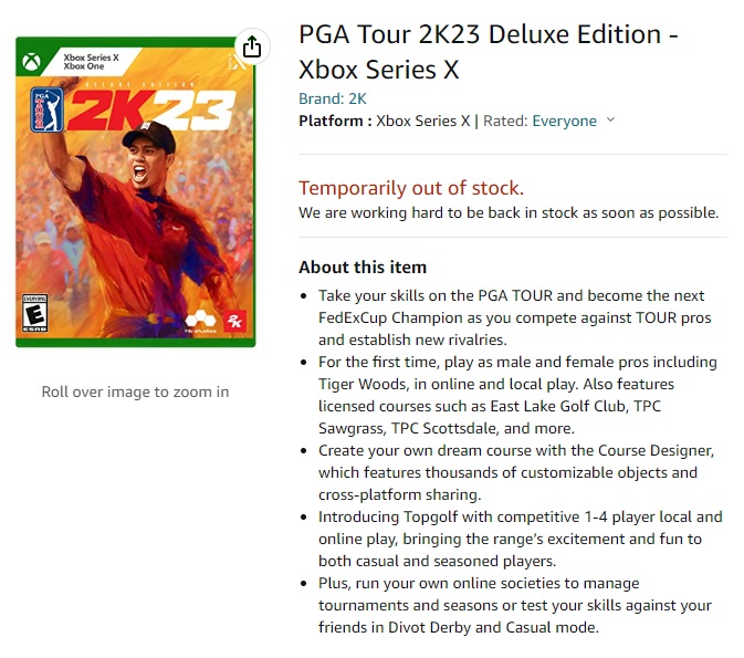 PGA Tour 2K23 Release Date