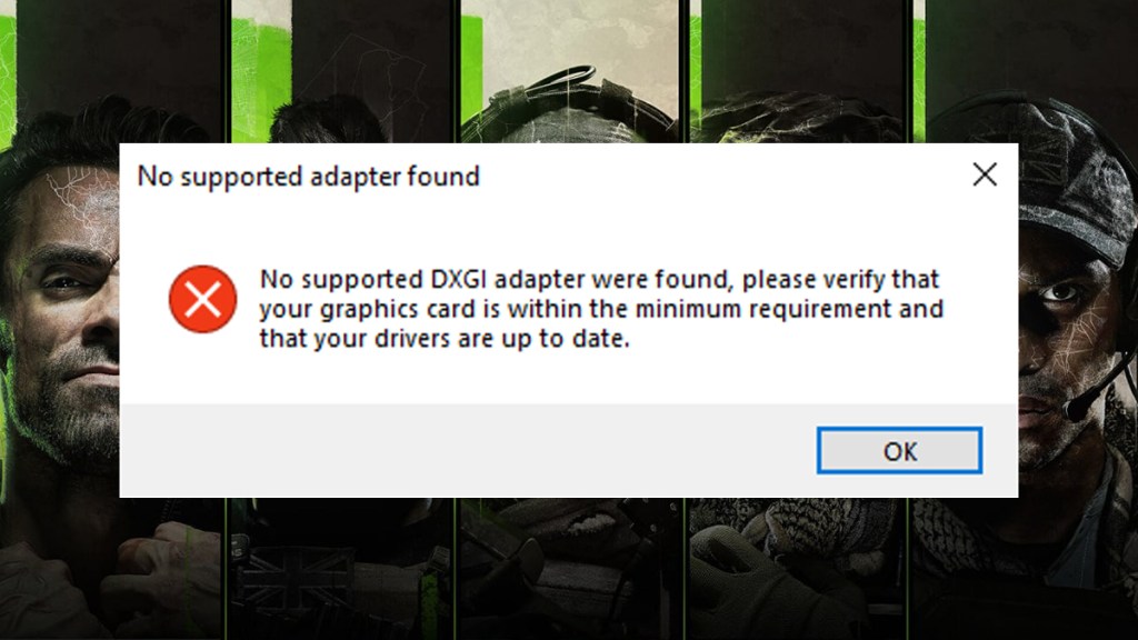 Modern Warfare 2 'No DXGI Adapter Found Found' PC Fix