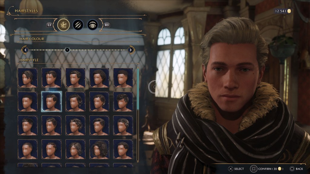 Hogwarts Legacy Change Hairstyle screen