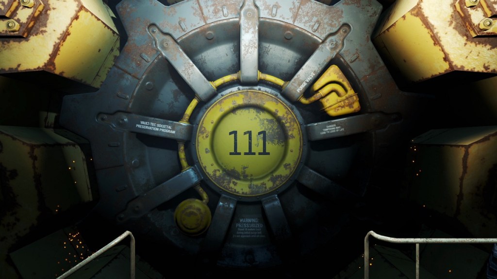 Fallout 4: the closed door on Vault 111.