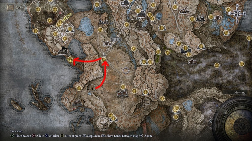 Elden Ring Shadow of the Erdtree Where to go first map