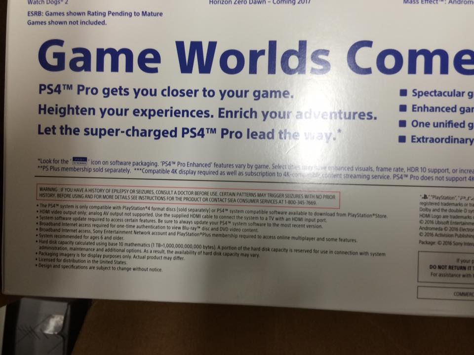 PS4 Pro Boxes Spotted At Retailer #1