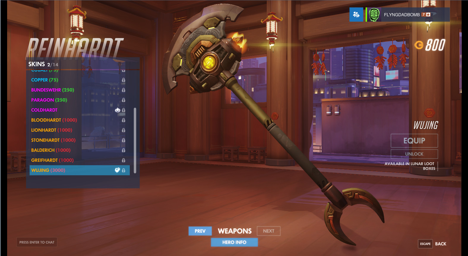 Wujing Weapon (Reinhardt)