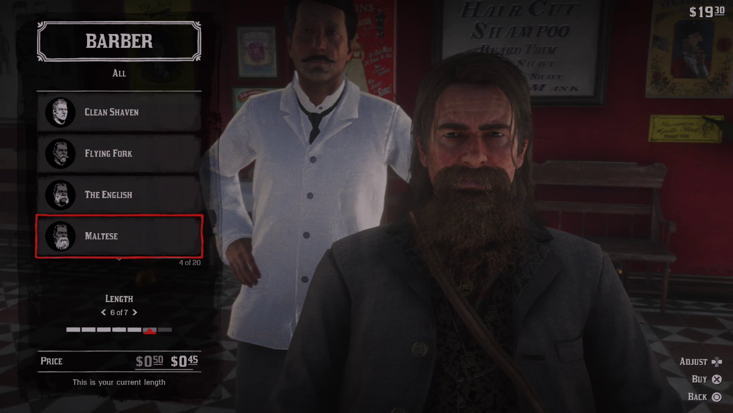 Red Dead Redemption 2 Facial Hair Maltese